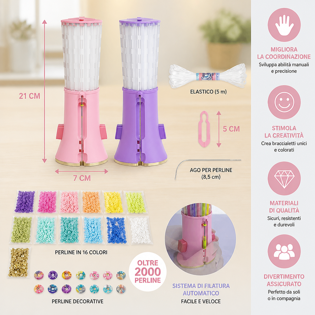 Kit fai da te per creare braccialetti con perline per bambini