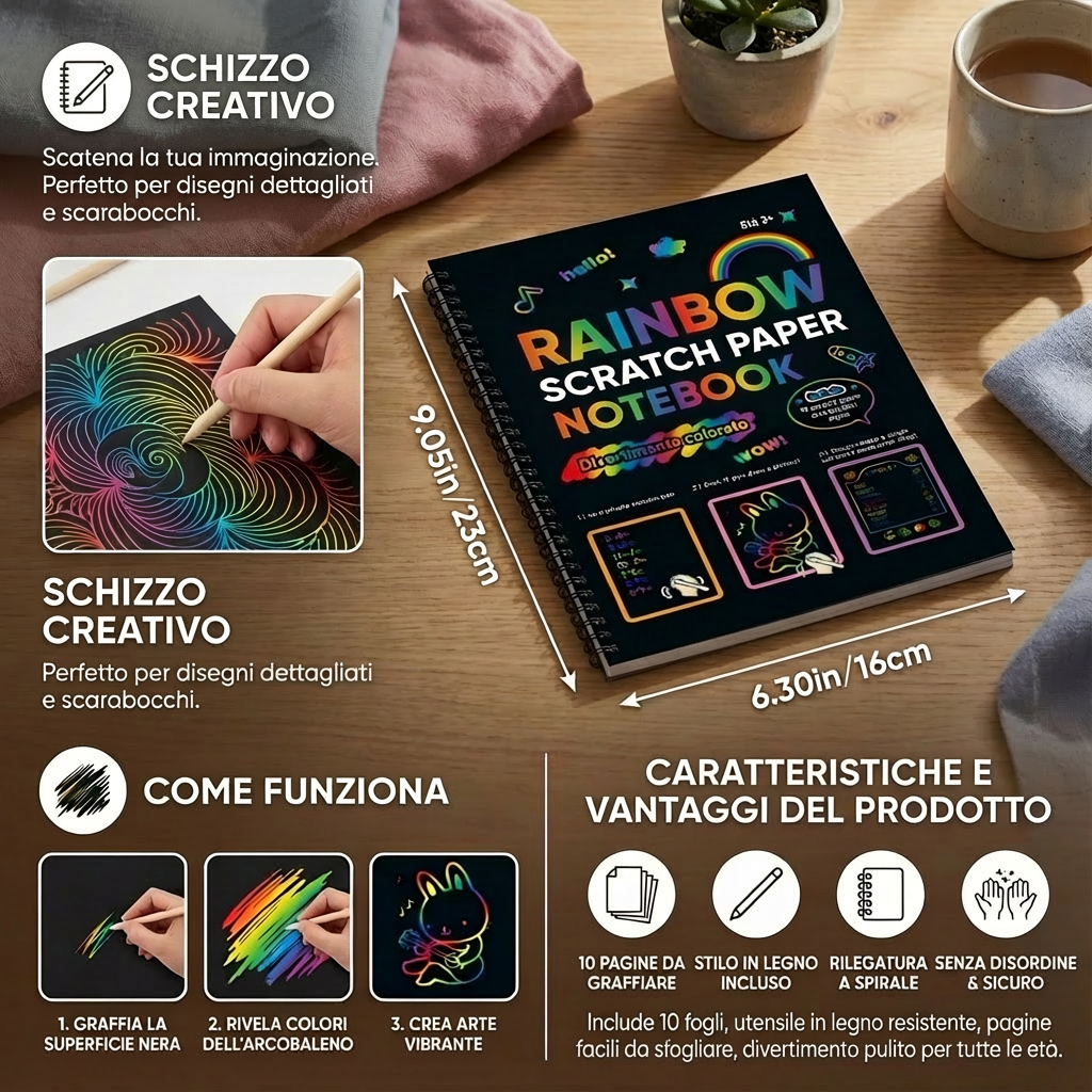 Carta Magica da Grattare Arcobaleno