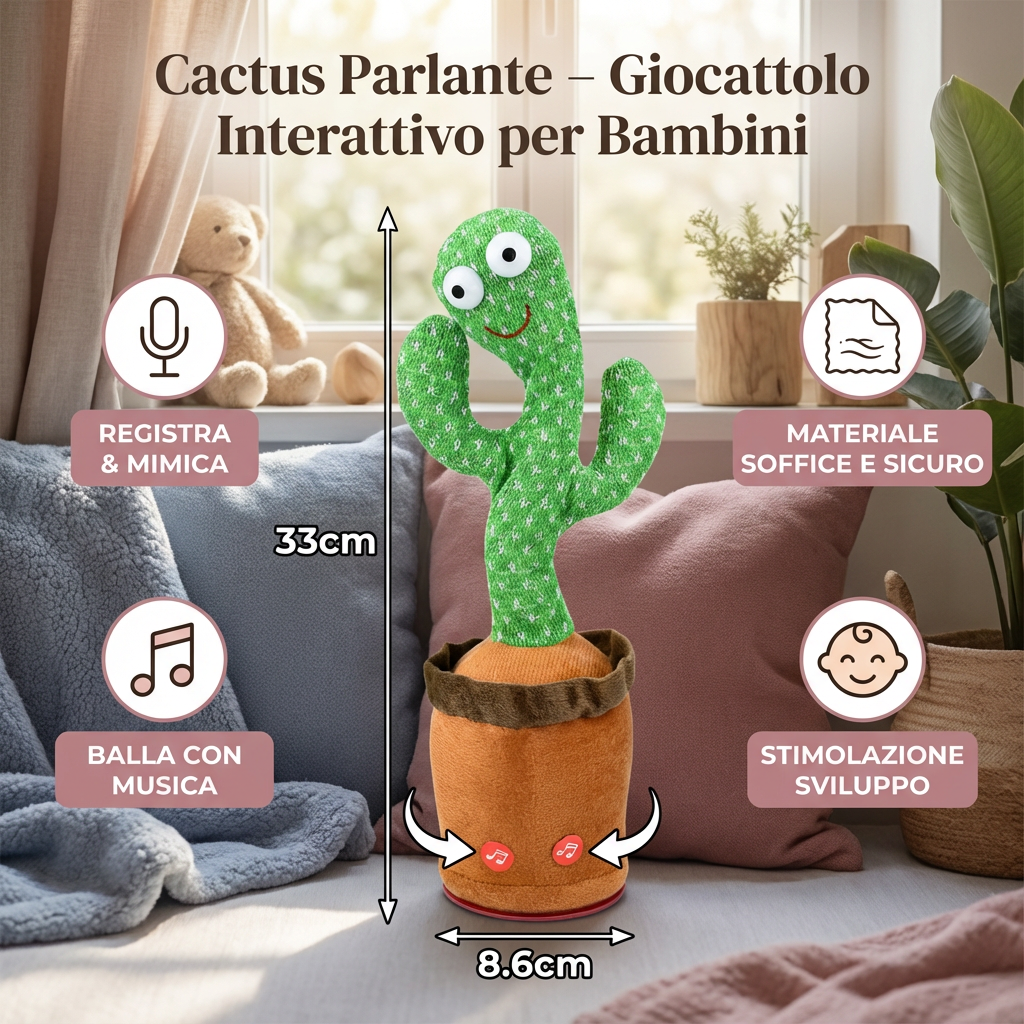 Cactus Parlante – Giocattolo Interattivo per Bambini