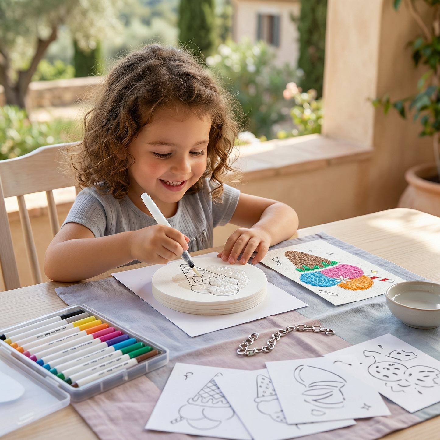 Set creativo di pittura con spugne per bambini – kit artistico fai-da-te con effetto bolle