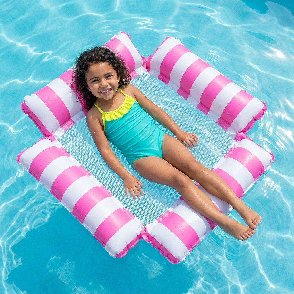 Sedia Gonfiabile per Piscina per Bambini – Amaca d'Acqua con Superficie in Rete