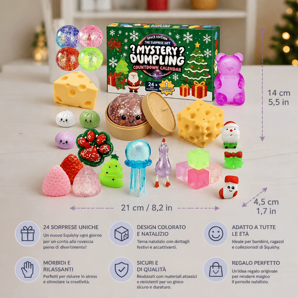 Calendario Dell'Avvento Squishy Di Natale Per Bambini