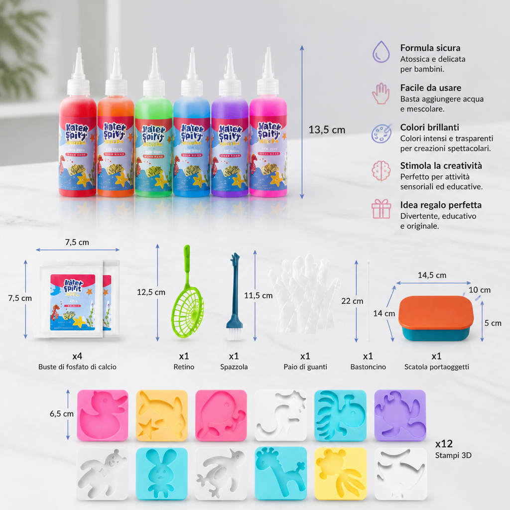 Set fai da te di gel d’acqua con gel e stampi
