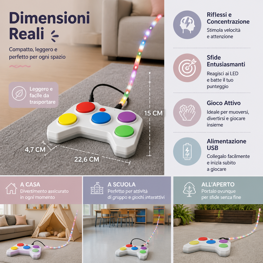 Sfida di Difesa Luminosa – Gioco Interattivo di Riflessi con LED