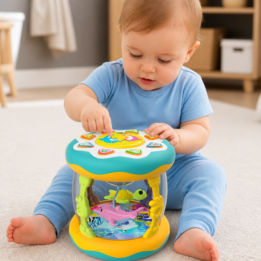 Giocattolo Musicale Interattivo con Luci – Gioco Sensoriale Montessori e Ninna Nanna Rilassante