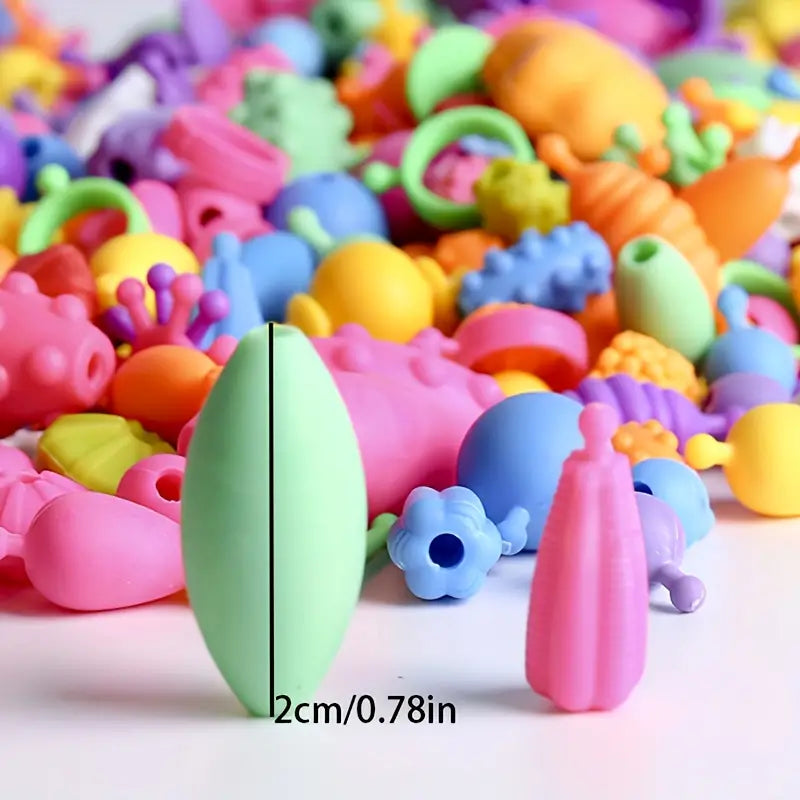 Set di perline pop per bambini | Kit di gioielli fai da te colorati per il gioco creativo e lo sviluppo della motricità fine