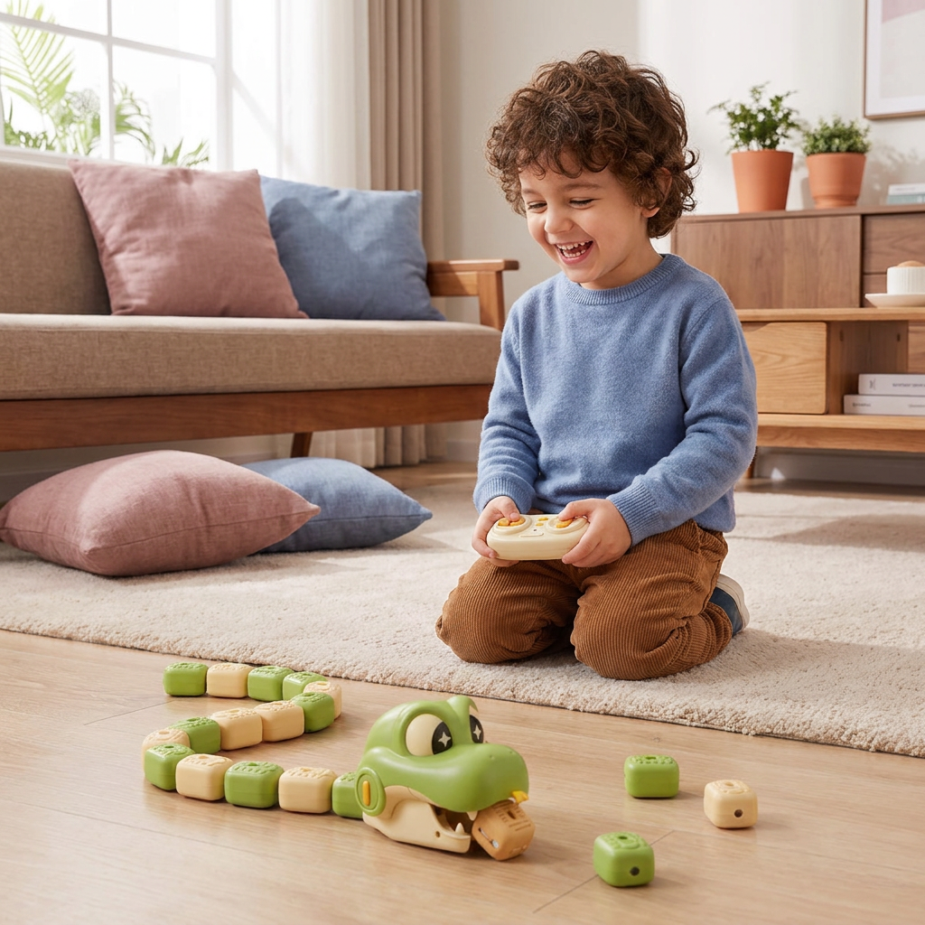 Giocattolo STEM RC Serpente Interattivo Crescente – Mangia i Blocchi e Diventa Più Lungo