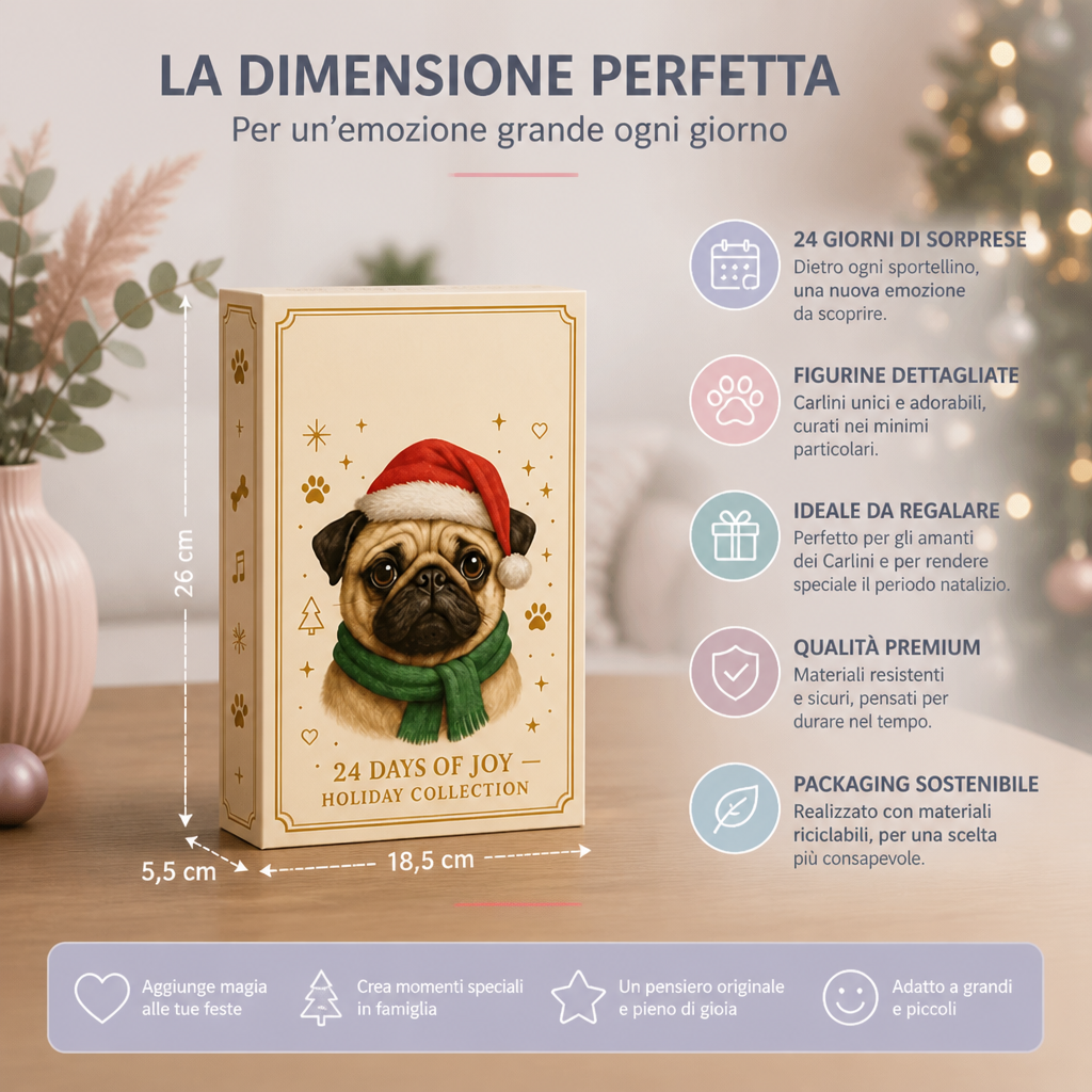 Calendario dell’Avvento di 24 giorni con Carlini e Figurine a Sorpresa