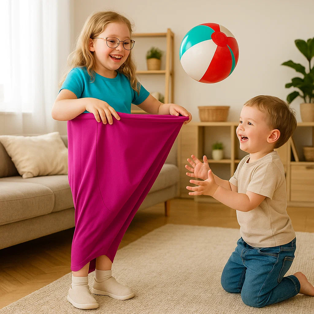 Gioco Familiare di Lancio e Presa con Pantaloni da Clown