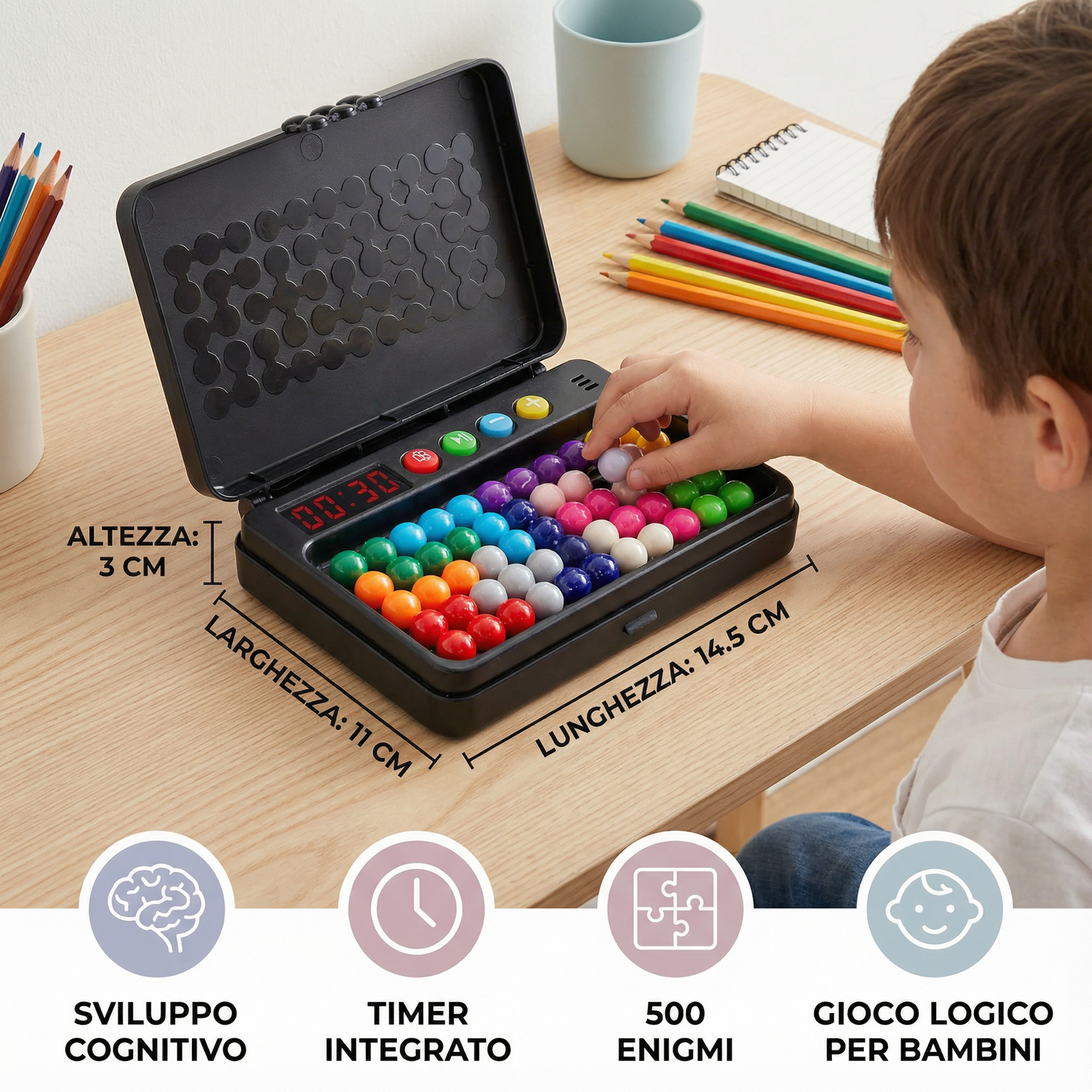 Gioco logico per bambini – 500 enigmi con timer