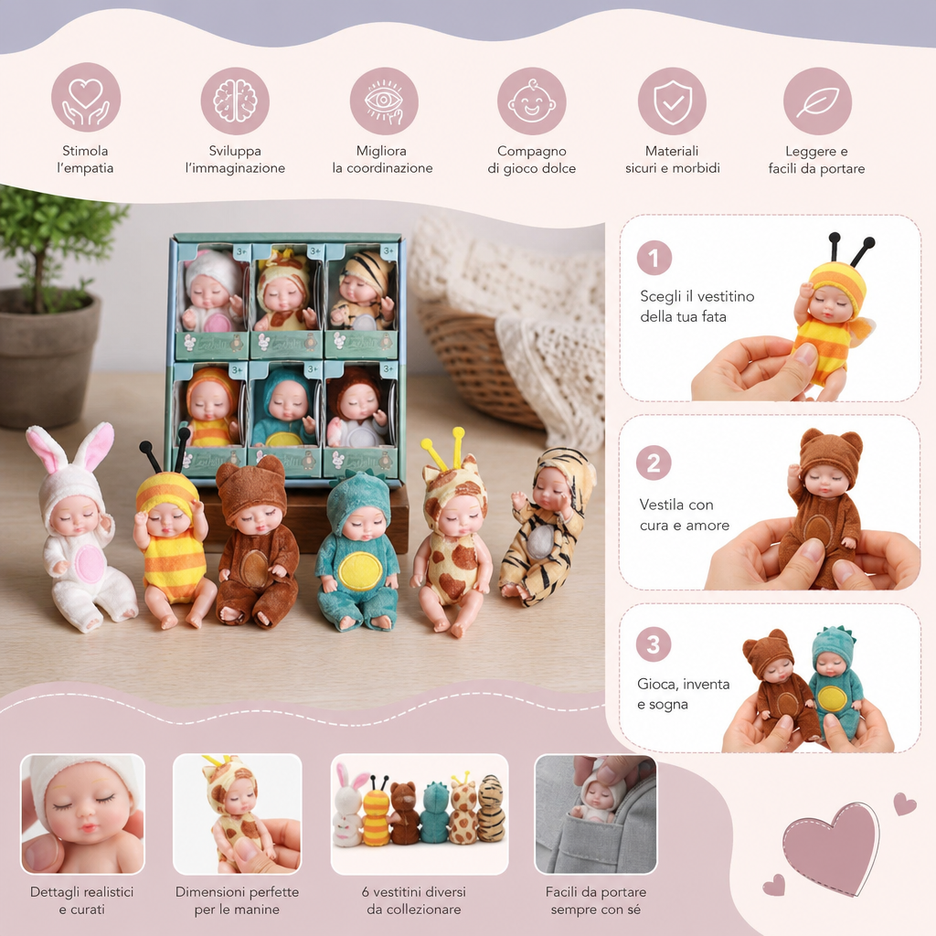 Set di mini bambole principesse delle fate da vestire