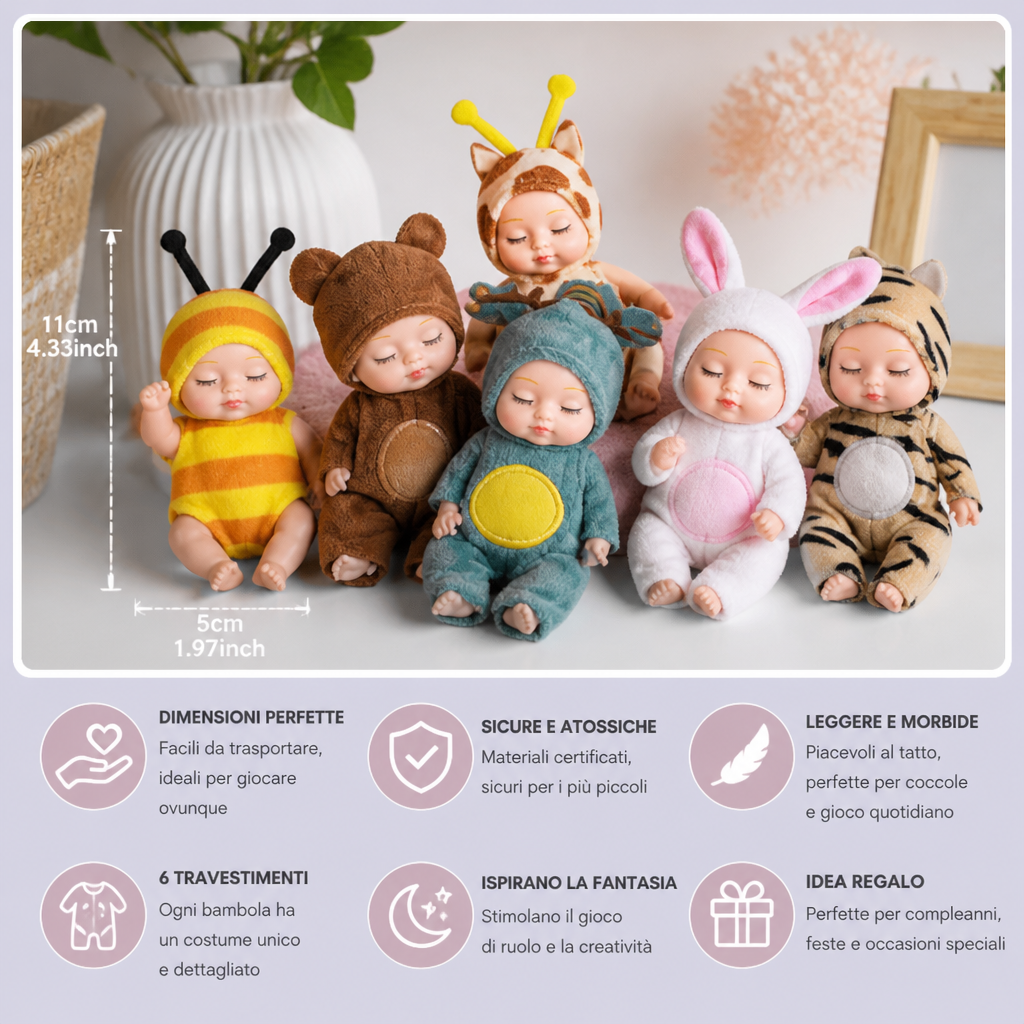 Set di mini bambole principesse delle fate da vestire