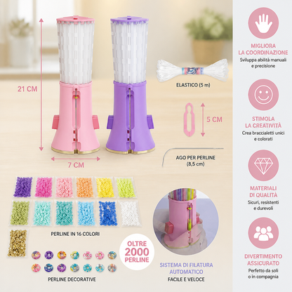 Kit fai da te per creare braccialetti con perline per bambini