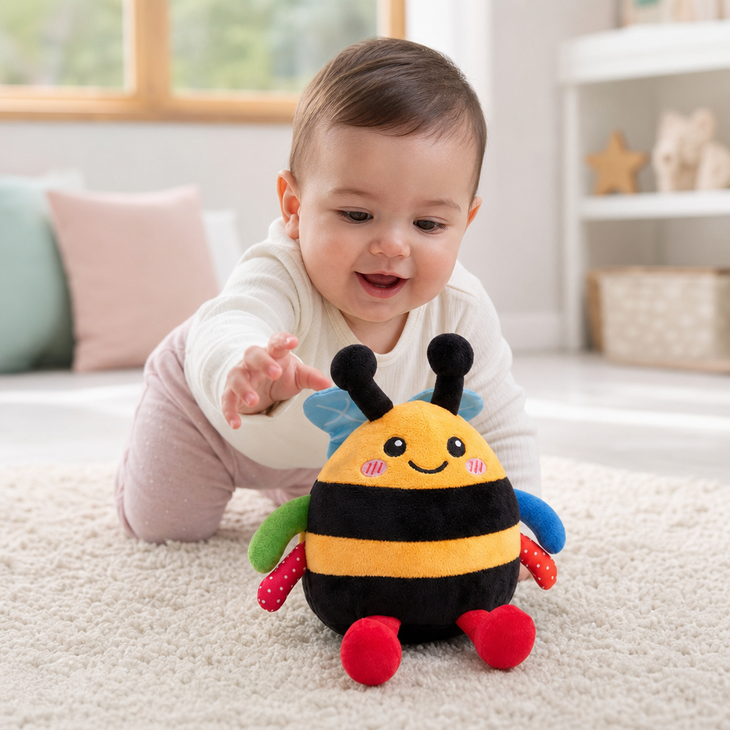 Ape di peluche musicale interattiva per il gioco a pancia in giù