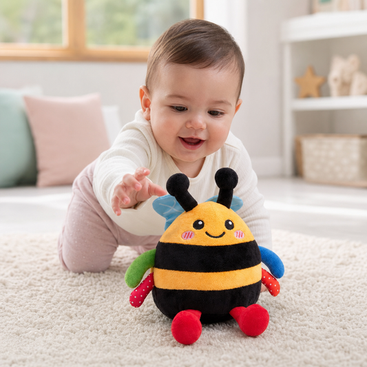 Ape di peluche musicale interattiva per il gioco a pancia in giù