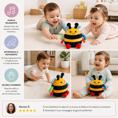Ape di peluche musicale interattiva per il gioco a pancia in giù