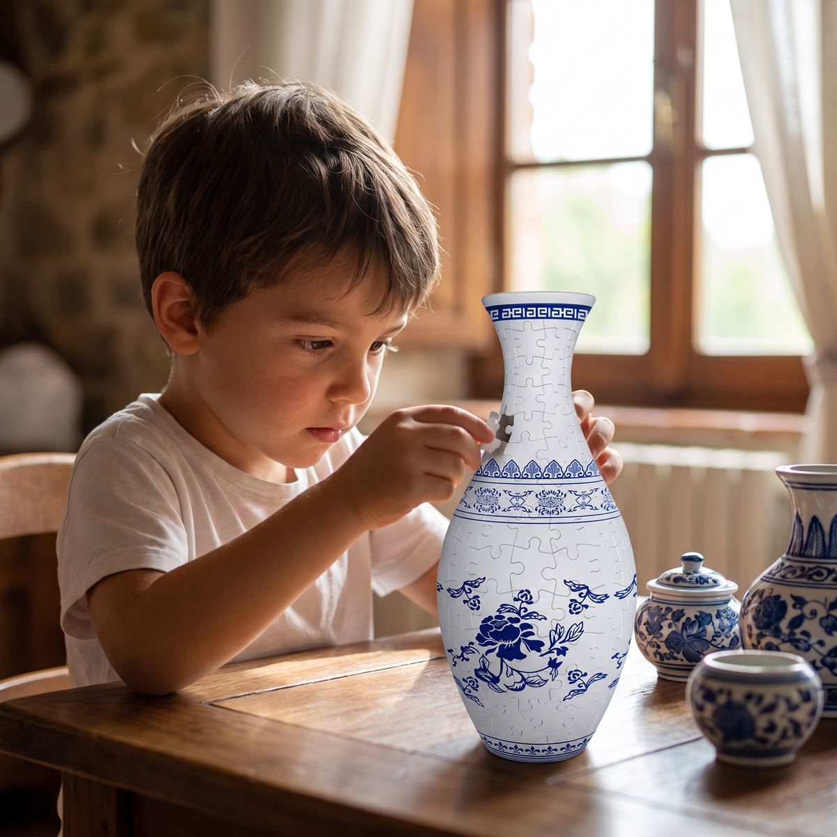 Puzzle 3D Fai-da-te a Forma di Vaso di Fiori