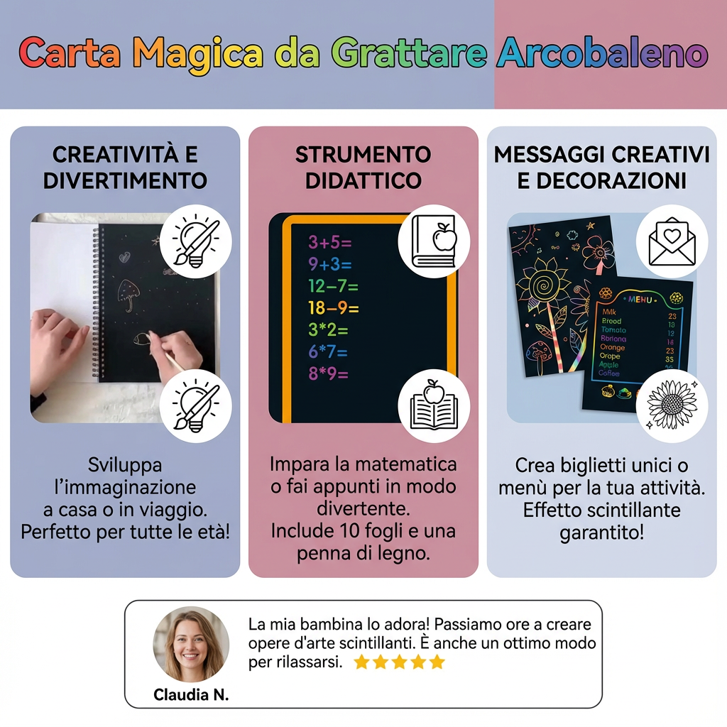 Carta Magica da Grattare Arcobaleno