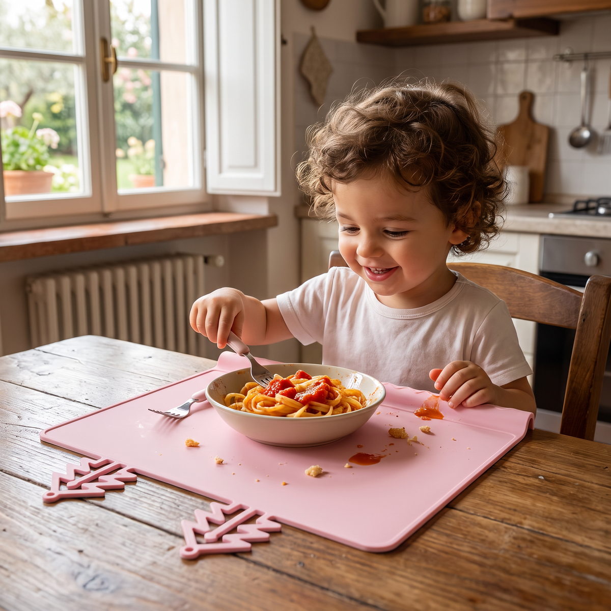 BabySafe Tovaglietta in Silicone Pratica e Igienica per Bambini con Bordo Rialzato