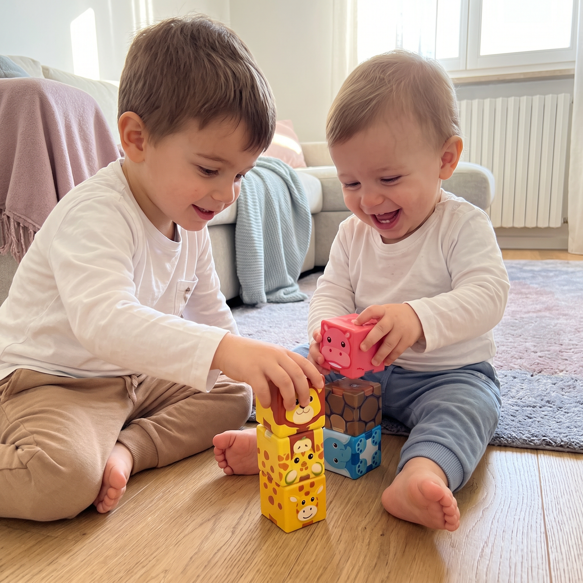 Blocchi magnetici da costruzione con animali della savana da 4,2 cm sicuri per i bambini piccoli – blocchi di apprendimento STEM