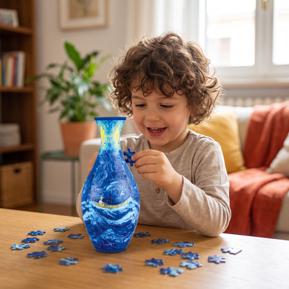 Puzzle 3D Fai-da-te a Forma di Vaso di Fiori