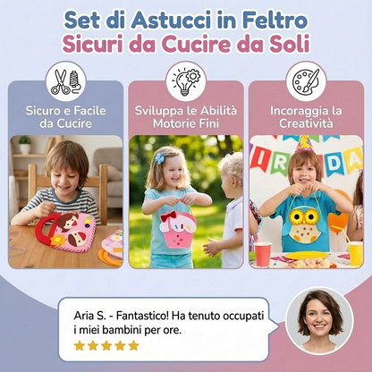 Set di Astucci in Feltro Sicuri da Cucire da Soli