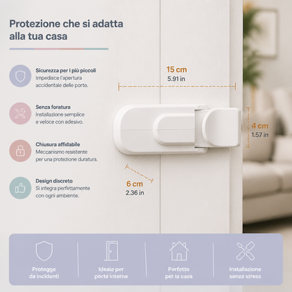 Blocco di Sicurezza per Porte per Bambini Senza Foratura