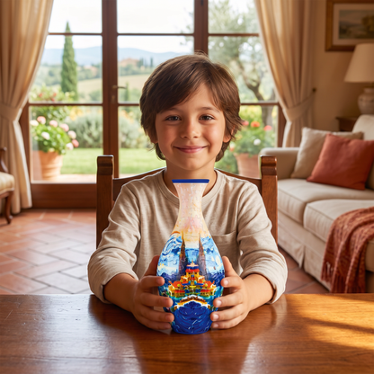 Puzzle 3D Fai-da-te a Forma di Vaso di Fiori