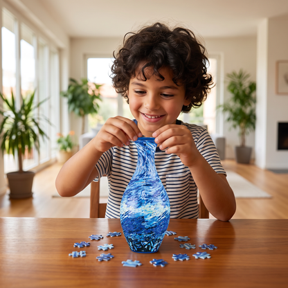 Puzzle 3D Fai-da-te a Forma di Vaso di Fiori