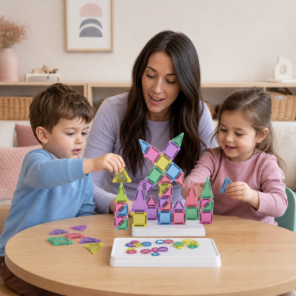 Piastrelle magnetiche compatte – Set Montessori da viaggio da 40 pezzi