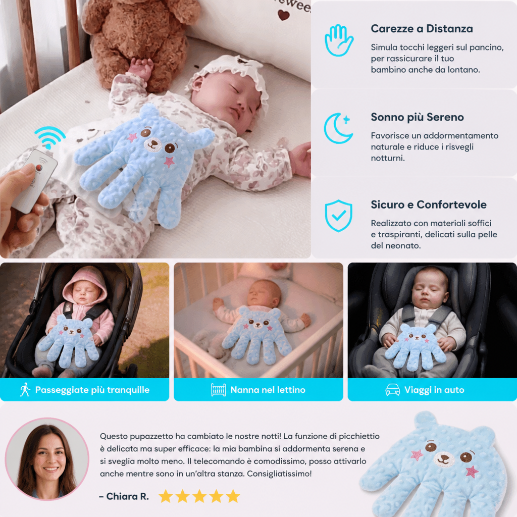 Aiuto per il sonno del bambino con funzione di dolce picchiettio – favorisce un addormentamento tranquillo e autonomo
