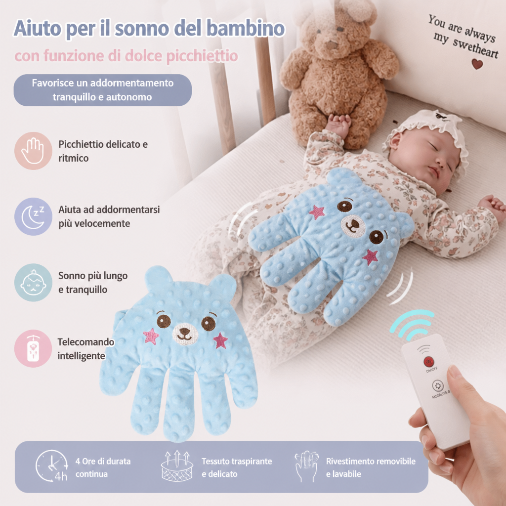 Aiuto per il sonno del bambino con funzione di dolce picchiettio – favorisce un addormentamento tranquillo e autonomo
