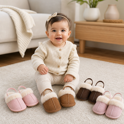 Pantofole Morbide per Neonati e Bambini con Fodera in Peluche e Suole Antiscivolo