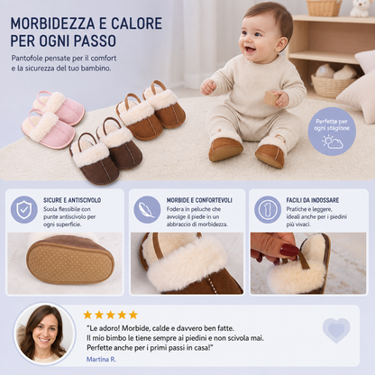 Pantofole Morbide per Neonati e Bambini con Fodera in Peluche e Suole Antiscivolo