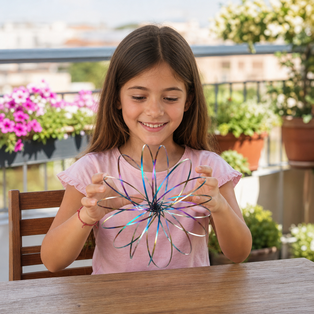 Giocattolo Fidget Geometrico a Molla – Scultura Sensoriale Antistress