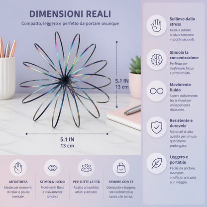 Giocattolo Fidget Geometrico a Molla – Scultura Sensoriale Antistress