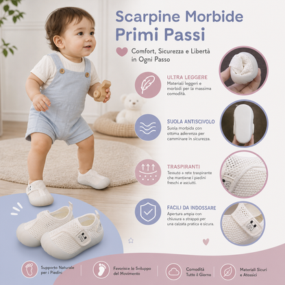 Scarpine comode per bambini con suola morbida e antiscivolo
