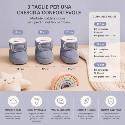 Scarpine Morbide e Calde per Neonati con Suole Antiscivolo