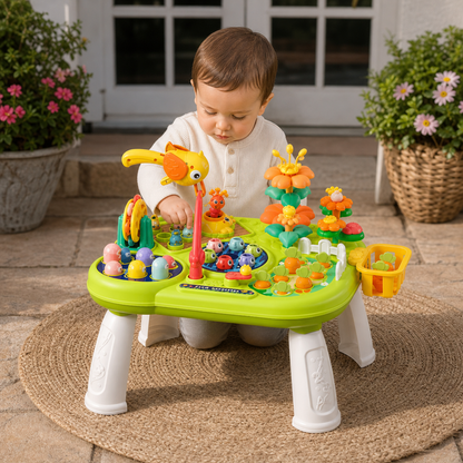 Tavolo da Gioco Multifunzionale per Bambini con Diverse Stazioni di Gioco
