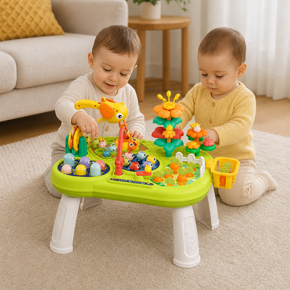 Tavolo da Gioco Multifunzionale per Bambini con Diverse Stazioni di Gioco