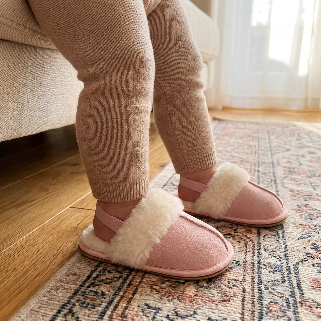 Pantofole Morbide per Neonati e Bambini con Fodera in Peluche e Suole Antiscivolo