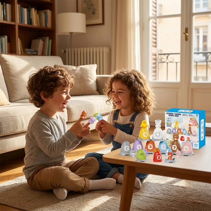 Set di Marionette da Dito Montessori in Gomma Morbida con Animali della Fattoria per Imparare i Colori e i Numeri