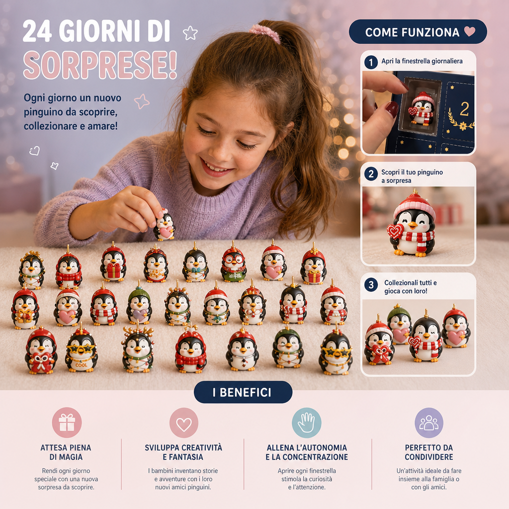 Calendario Dell’Avvento Dei Pinguini Di 24 Giorni