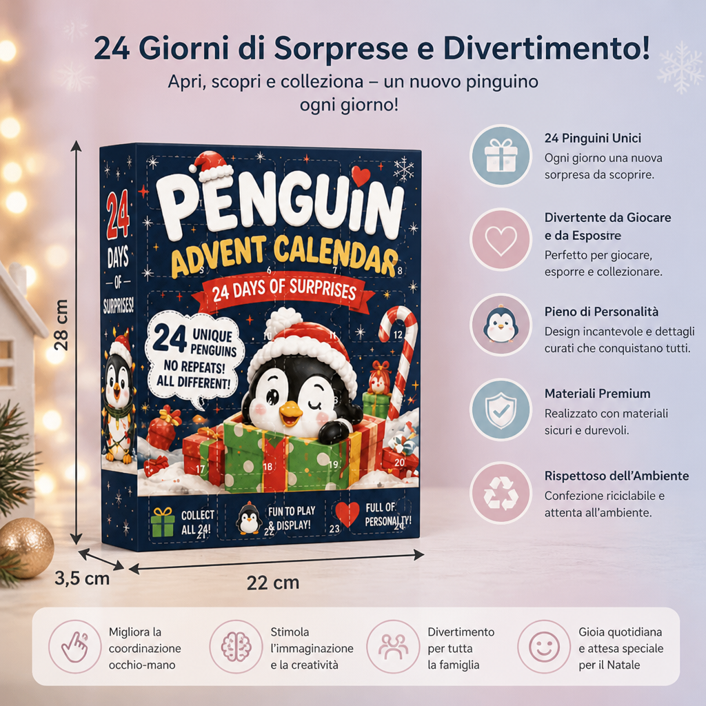 Calendario Dell’Avvento Dei Pinguini Di 24 Giorni