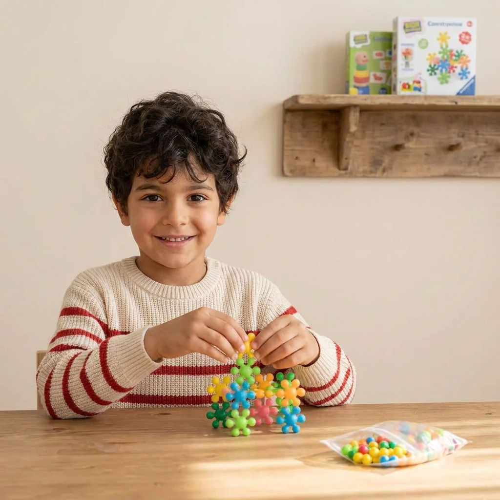 Set di Blocchi da Costruzione Montessori a Forma di Fiore di Pruno