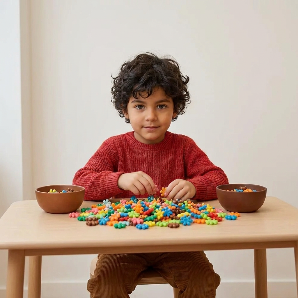 Set di Blocchi da Costruzione Montessori a Forma di Fiore di Pruno