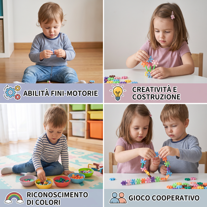 Set di Blocchi da Costruzione Montessori a Forma di Fiore di Pruno