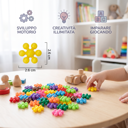 Set di Blocchi da Costruzione Montessori a Forma di Fiore di Pruno