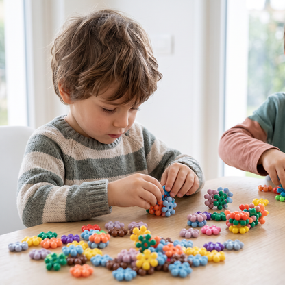 Set di Blocchi da Costruzione Montessori a Forma di Fiore di Pruno