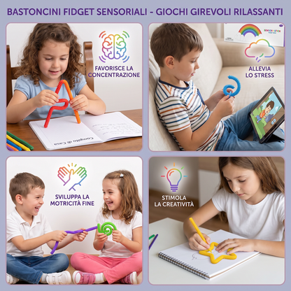 Bastoncini Fidget Sensoriali – Giochi Girevoli Rilassanti per Alleviare lo Stress